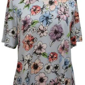 Chandail Adapté 1-1161 Fleuri bleu 1