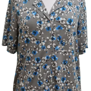 Blouse adaptée  1-1463  Gris/Turquoise