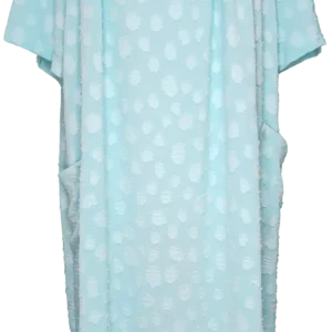Robe de Nuit Adaptée Style 1-2421 – Turquoise à Pétales