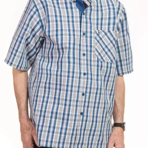 Chemise Adaptée 1-5850 -Carreaux Bleue Royal /Gr 2 Seulement/