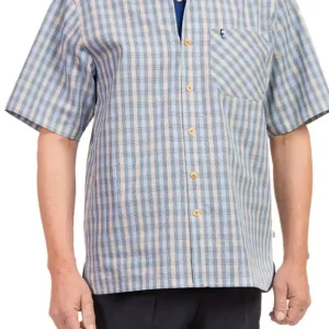 Chemise Adaptée 1-5850 -Carreaux Bleue/Jaune /Gr 2 Seulement/