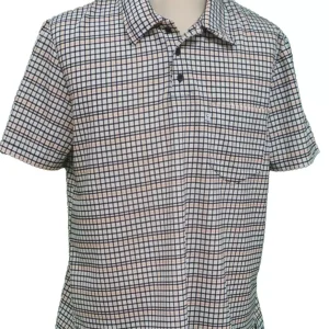 Polo Adapté Couleur rayé Style 1-6189 Carreaux noir et beige