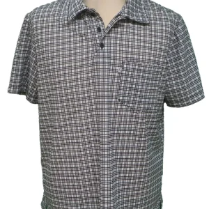 Polo Adapté Style 1-6189 Couleur Carreaux Noir/Bleu