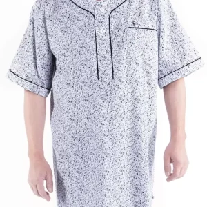 Chemise de nuit adaptée confort bleue