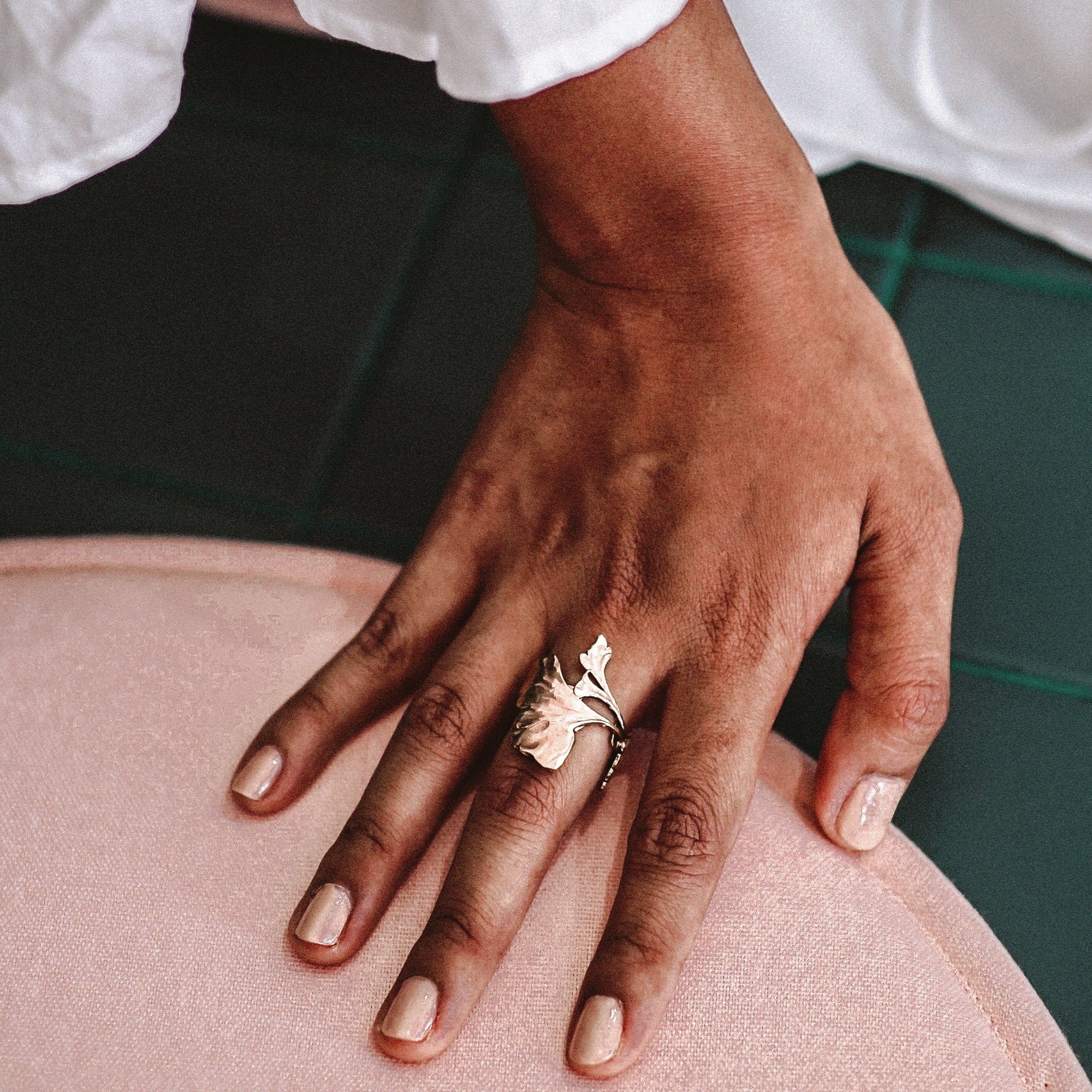 Bague Ginkgo Dorée – Image 5