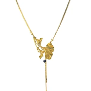 Collier Ginkgo Gin Doré