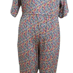 Grenouillère de nuit Femme Alzheimer 1608 – Imprimé Rouge Bleu et Jaune