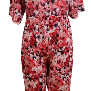 Combinaison de nuit Femme Alzheimer 1608 – Fleuri rouge