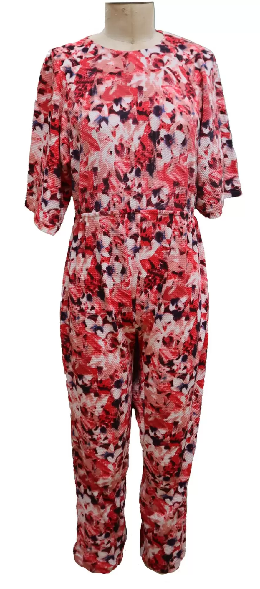 Combinaison de nuit Femme Alzheimer 1608 – Fleuri rouge