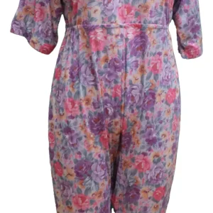 Combinaison de nuit Femme Alzheimer 1608 – Fleuri mauve