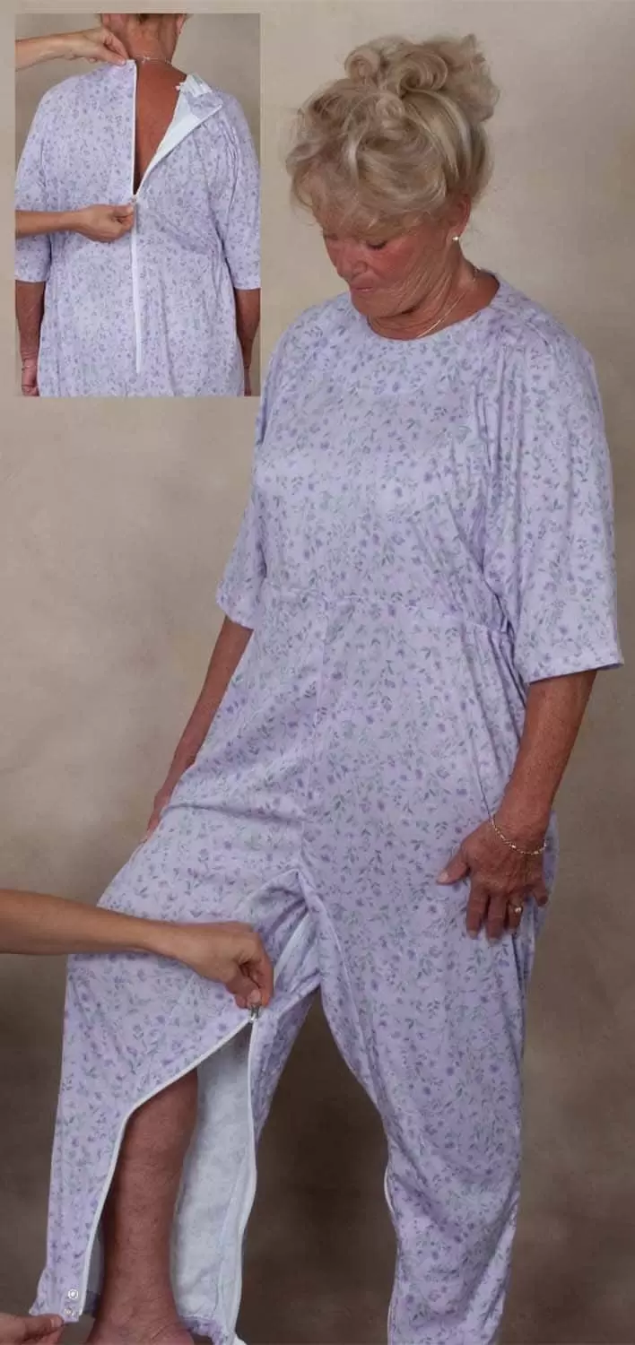 Combinaison de nuit Femme Alzheimer 1608 – Coeurs bleu – Image 3