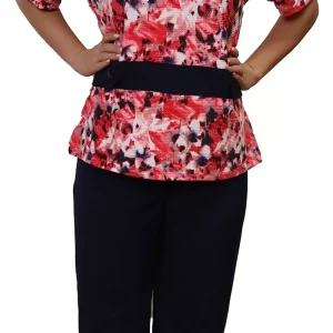 Combinaison de Jour pour Femmes Fleuri 1610 -Rose/Marine