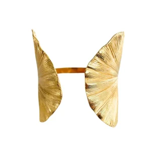 Bracelet Double Feuille de Ginkgo Doré