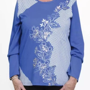 Chandail adapté brodé royal style 2-1161