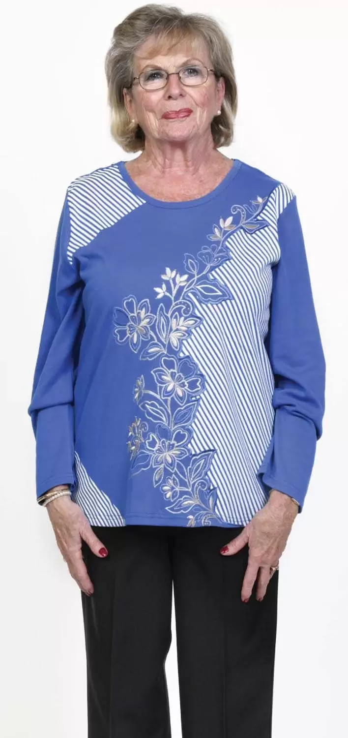 Chandail adapté brodé royal style 2-1161