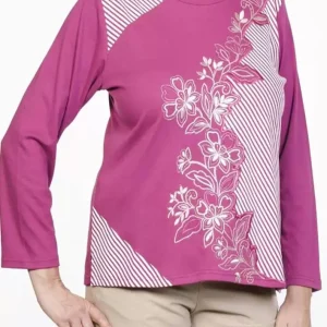 Chandail adapté brodé style 2-1161 -Magenta