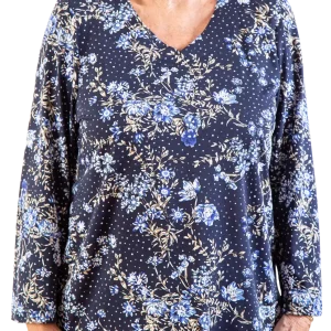 Chandail adapté 2-1165-Fleuri marine