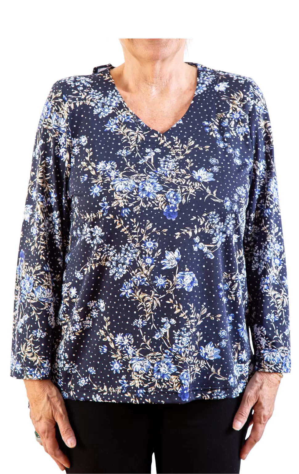 Chandail adapté 2-1165-Fleuri marine