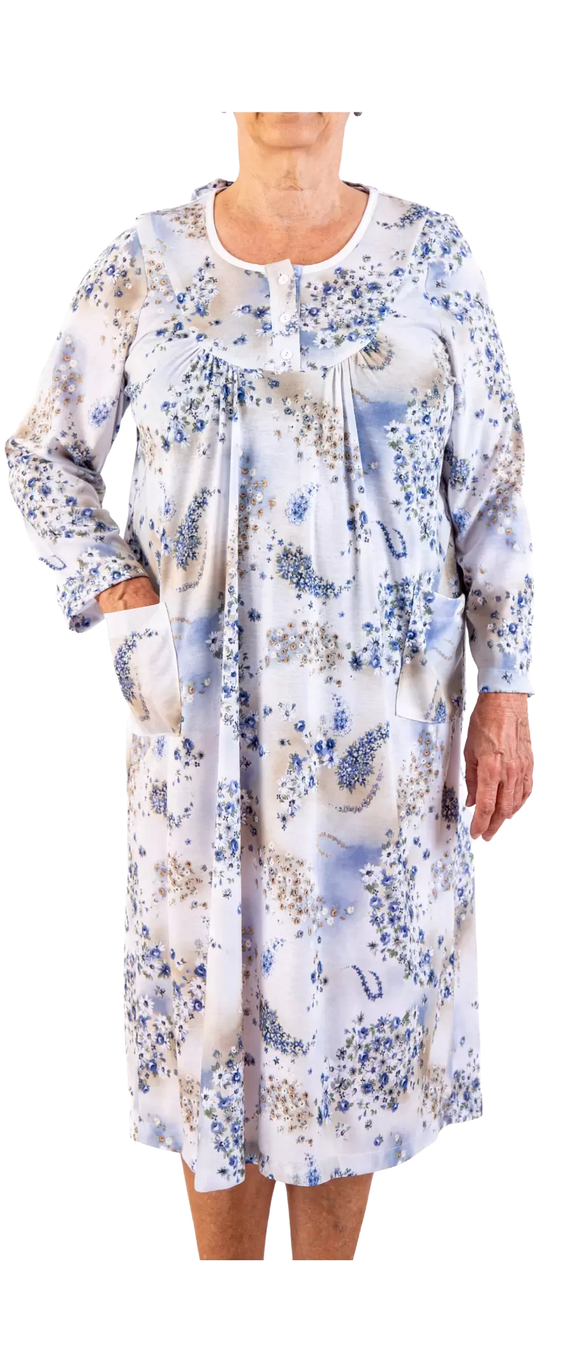Robe de nuit Adaptée 2-2298 Beige et Bleu