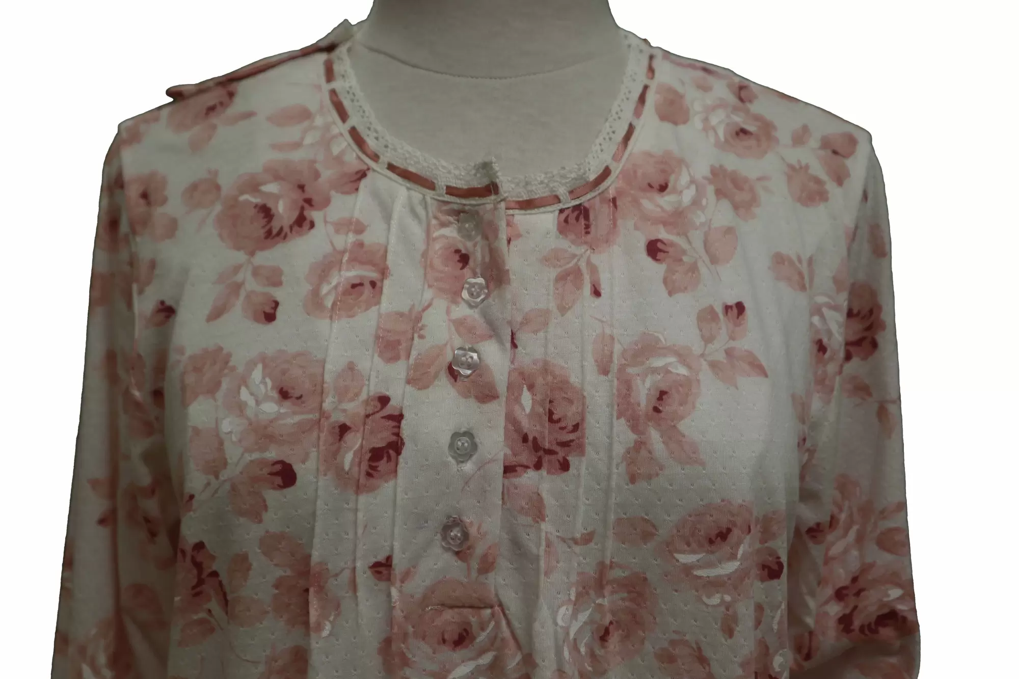 Robe de Nuit Adaptée style 2-2072 Couleur fleuri Corail – Image 3