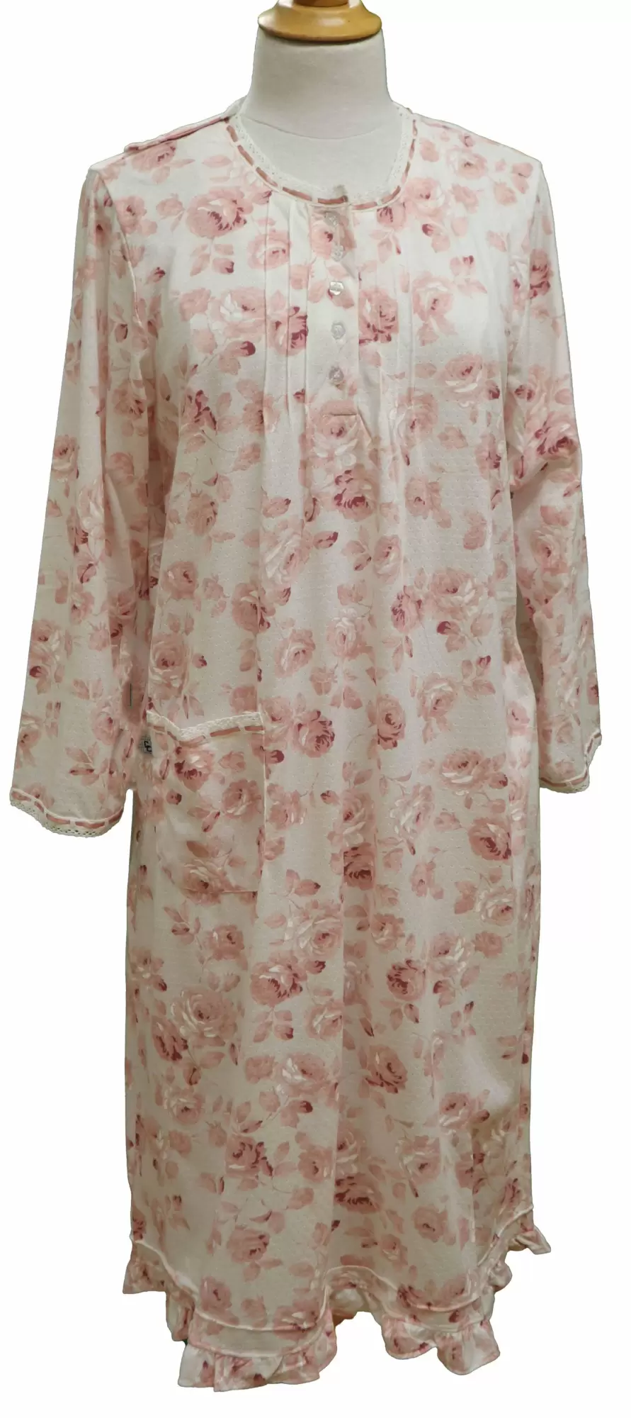 Robe de Nuit Adaptée style 2-2072 Couleur fleuri Corail