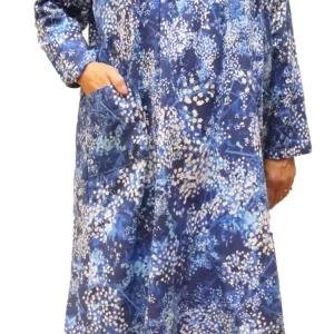 Robe de Nuit Adaptée Flanelle Style 2-2298 Bleu