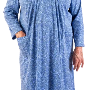 Robe de nuit Adaptée 2-2298 Fleuri Bleu