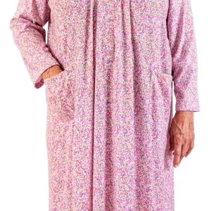 Robe de nuit Adaptée 2-2298 Fleuri Rose et Mauve