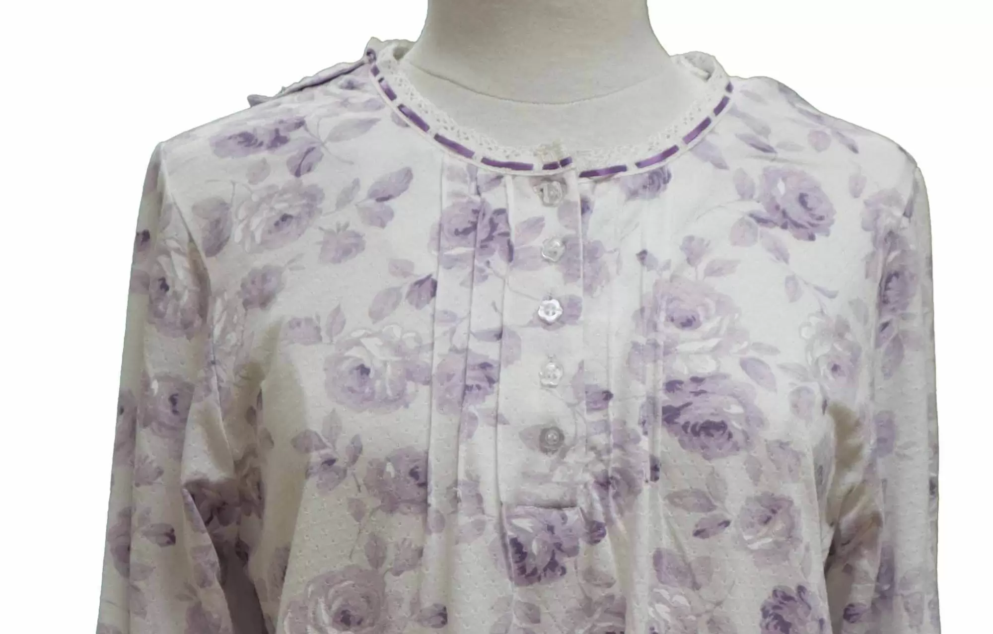 Robe de Nuit Adaptée style 2-2072 Couleur fleuri lilas – Image 3