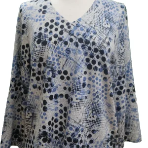 Chandail Adapté  Style 2-1165 – Gris à Pois bleus