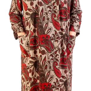 Robe Adaptée  2-4001 Beige et Rouge