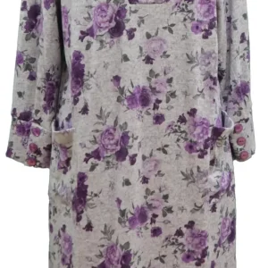 Robe Adaptée à col V style 2-4160 -Lilas