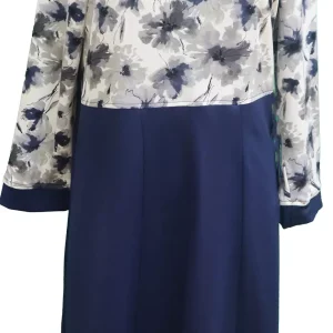 Robe Adaptée Style 2-4603 -Fleuri bleu