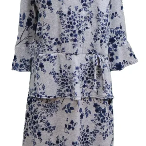 Robe Adaptée  2-4165  COULEUR -Fleuri bleu