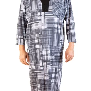 Chemise de Nuit Adaptée 2-6080 Gris et Blanc