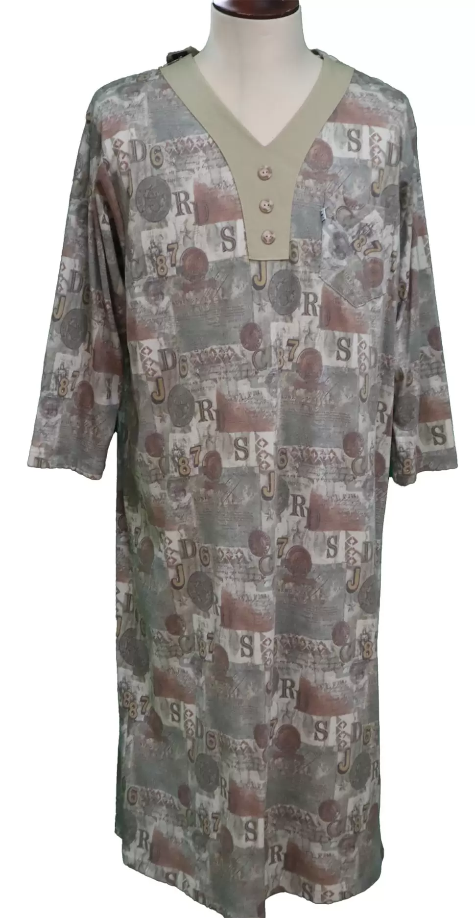 Chemise de Nuit Adaptée 2-6080 Imprimée Bourgogne