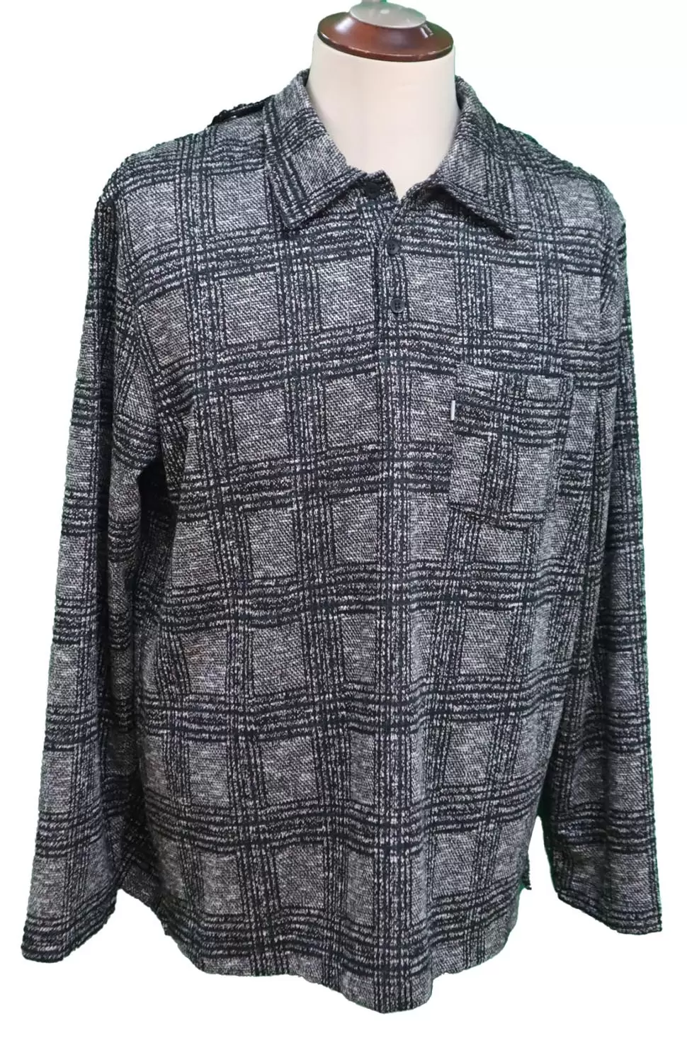 Polo Adapté à Manches Longues Style 2-6189 Charcoal /Noir