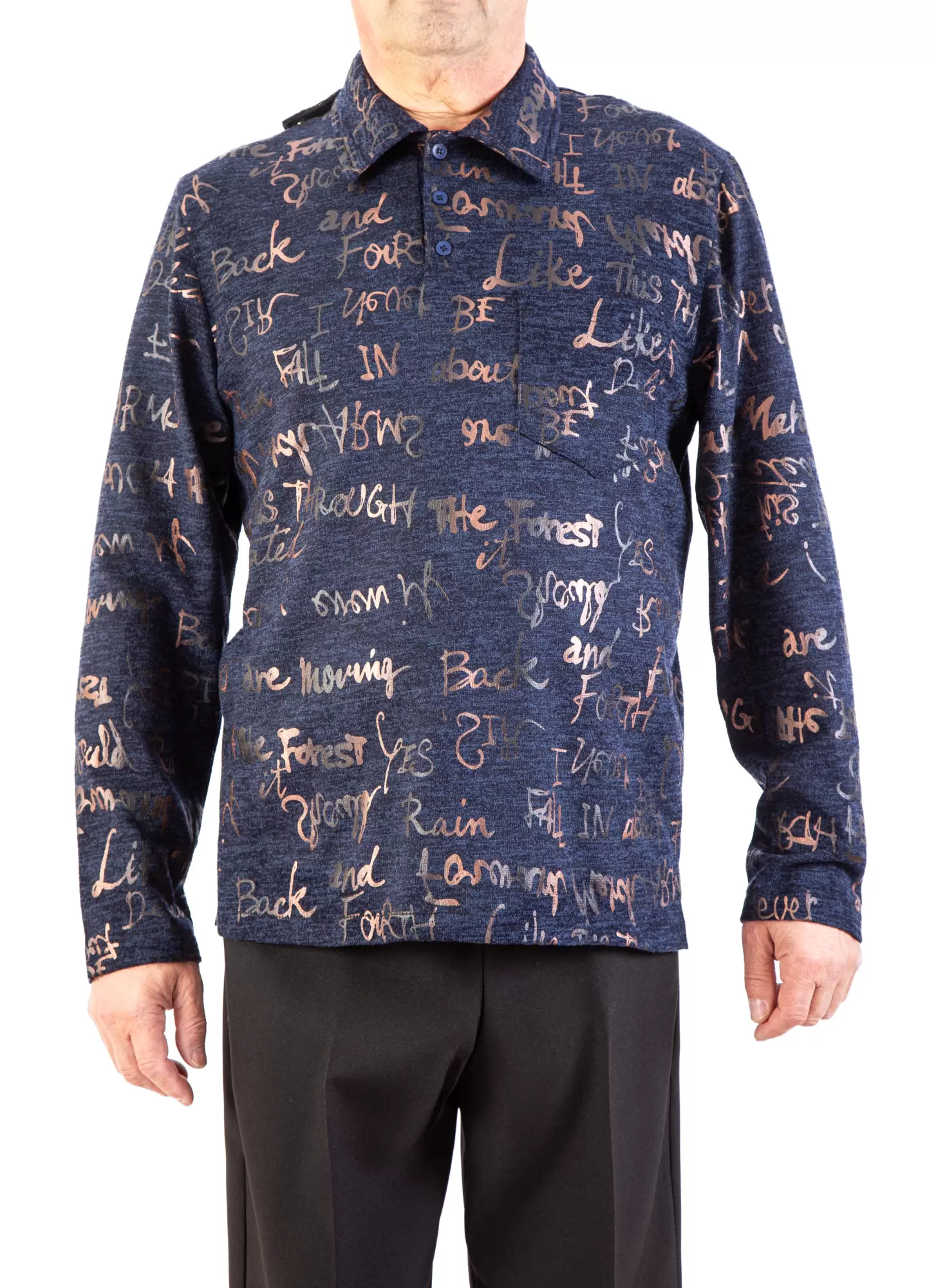 Polo Adapté à Manches Longues Style 2-6189 – Marine