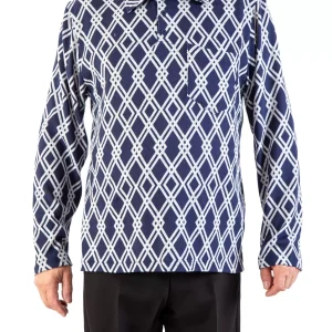 Polo Adapté à Manches Longues Style 2-6189 – Marine et Gris