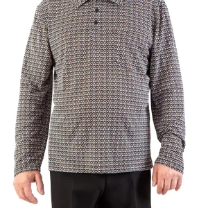 Polo Adapté à Manches Longues Style 2-6189 – Noir et Brun