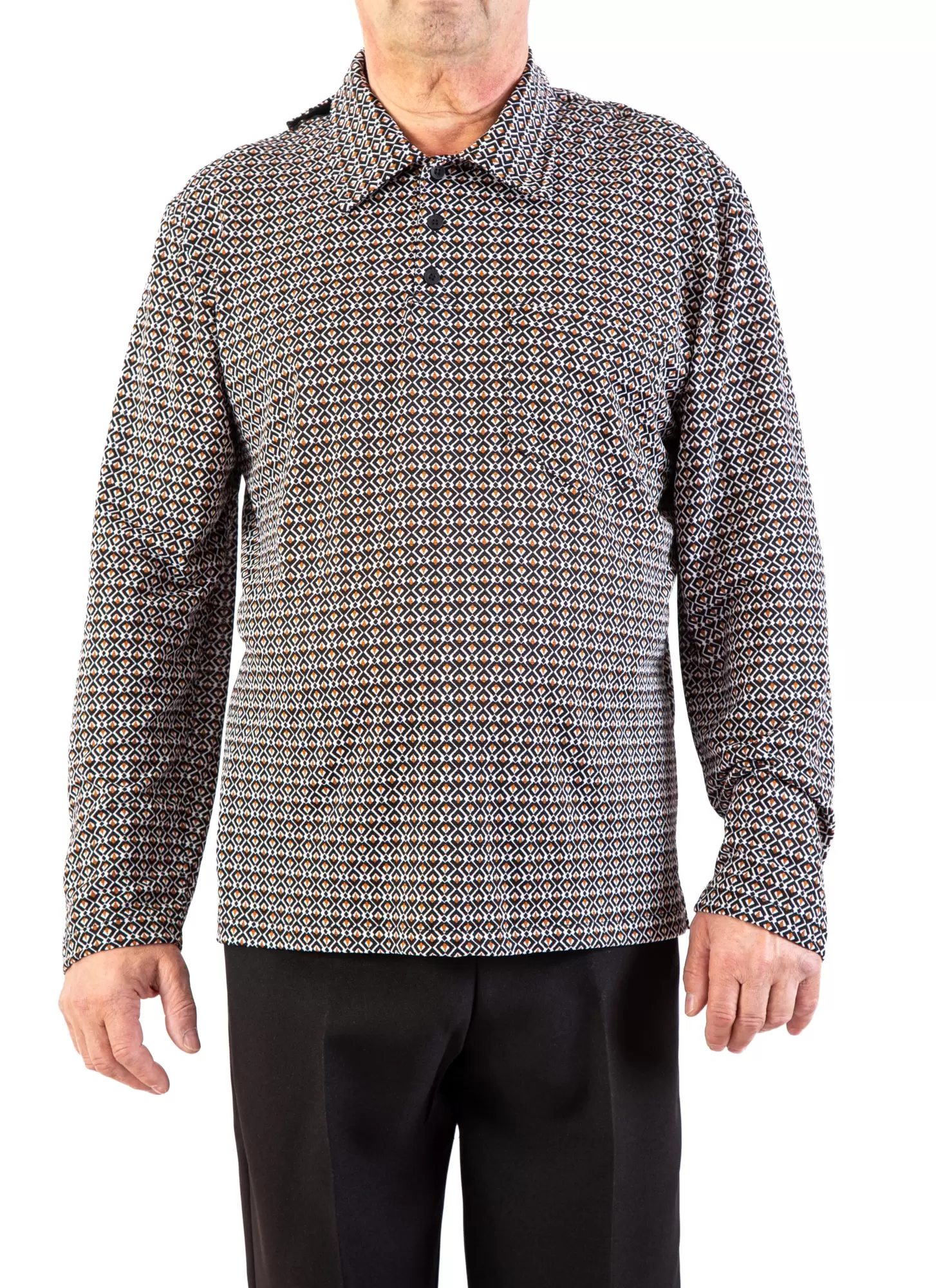 Polo Adapté à Manches Longues Style 2-6189 – Noir et Brun