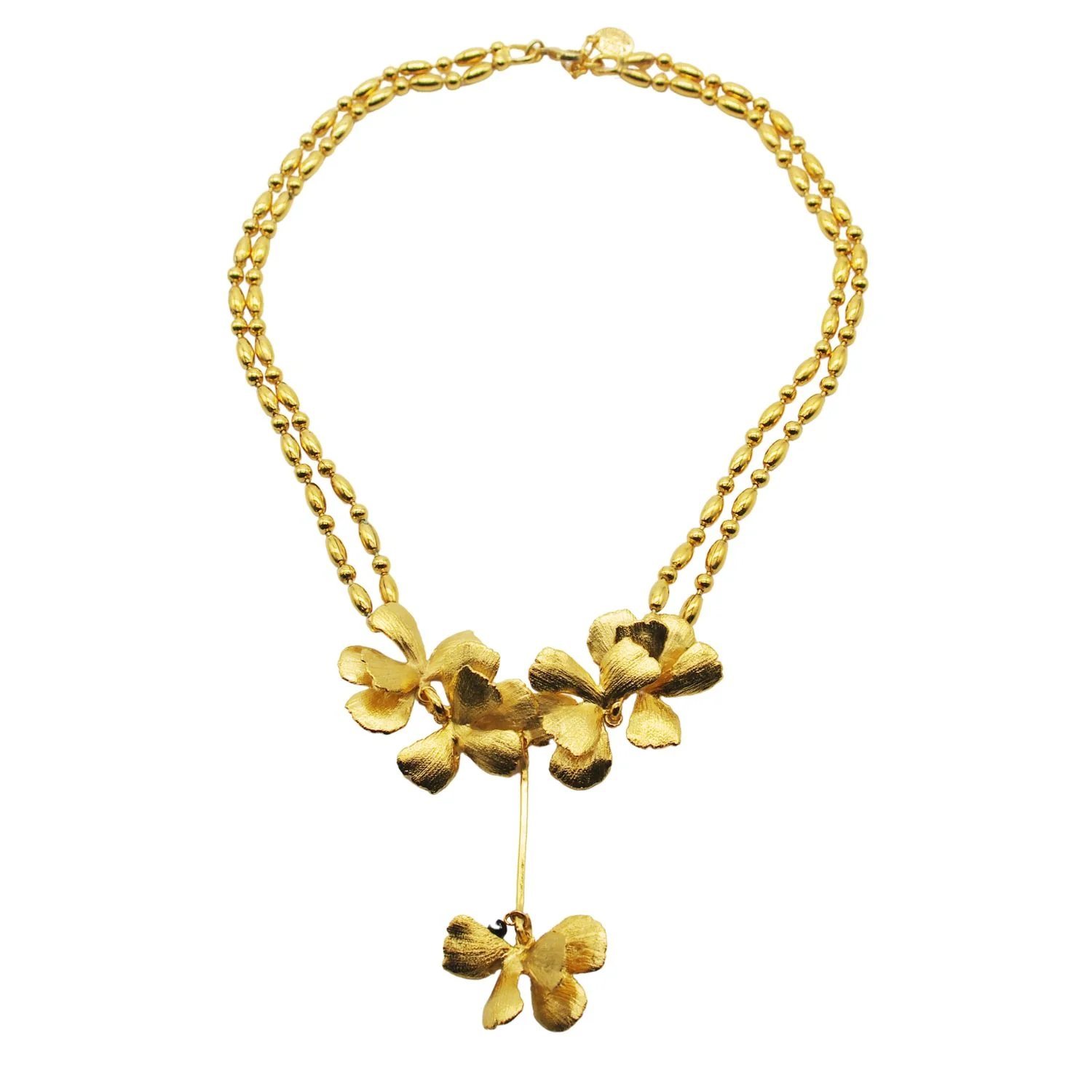 Collier Flora perles dorées