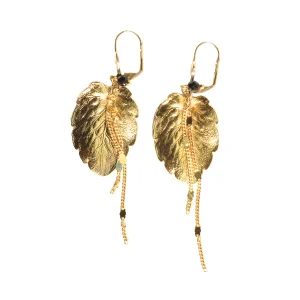 Boucles d’oreilles Feuille Lola  Dorées