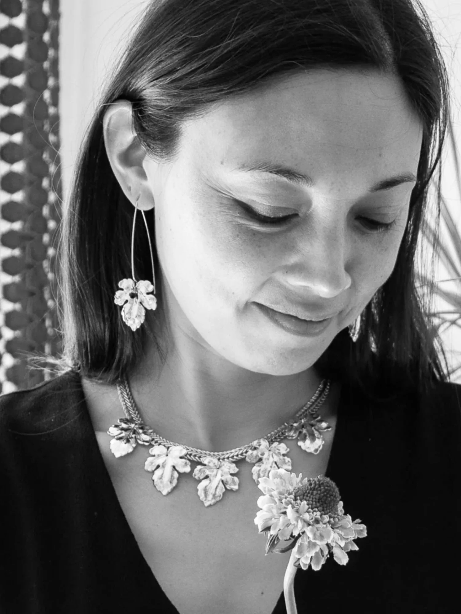 Boucles d'Oreilles Tige Feuilles de Figuier – Image 2