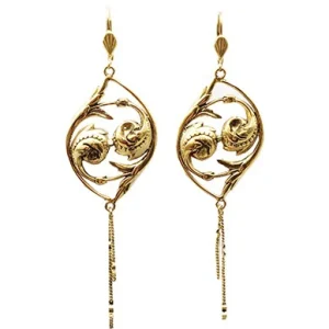 Boucles d'Oreilles Double Arabesque Dorées
