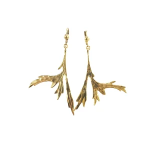 BOUCLES D'OREILLES VEGETALE DOREE