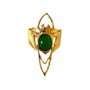 Bague Beetle Dorée Jade