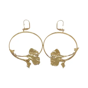 Boucles d'Oreilles Ginkgo Orbit Dorées