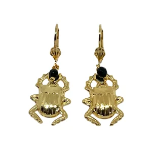 Boucles d'oreilles Mini Scarabée dorées