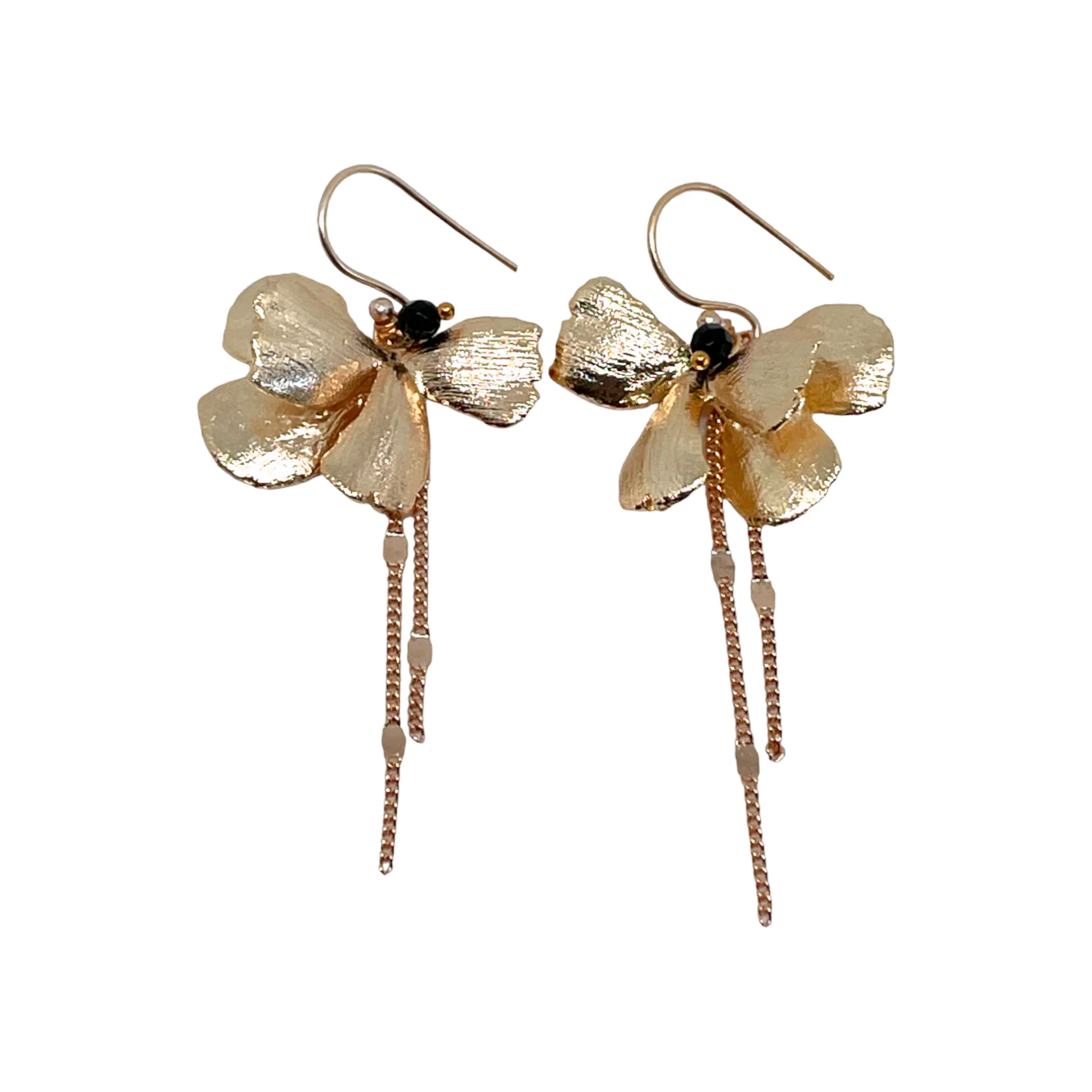Boucles d'Oreilles Pansy Dorées – Image 2